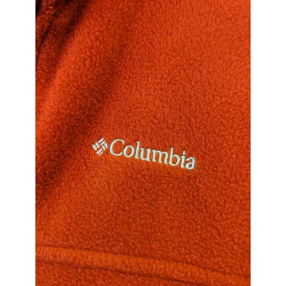 Columbia Girls 14/16 Orange Fleece Jacket Casual School Clemson Tennessee